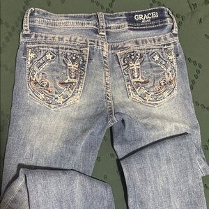 Grace Kids Western Blue Jeans